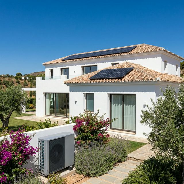Villa espa�ola moderna con paneles solares y renovaci�n energ�tica